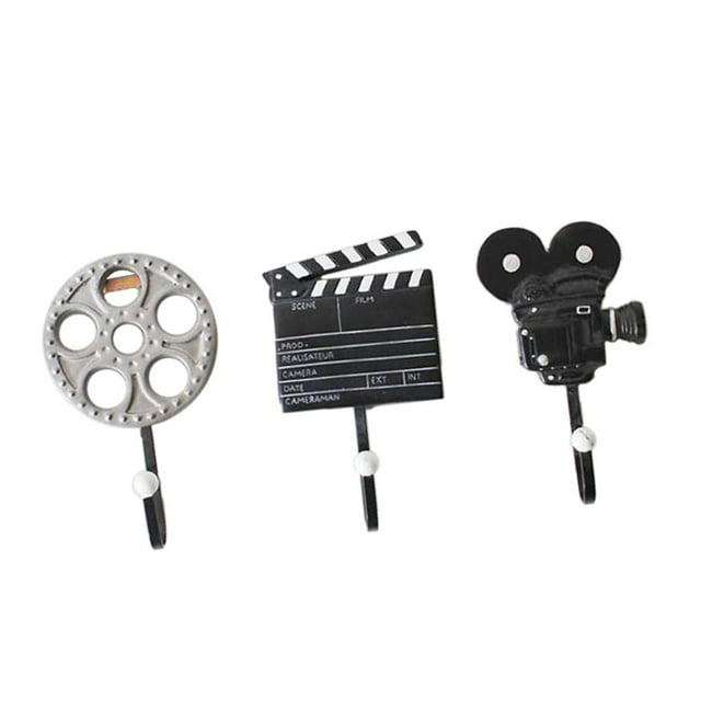 Vintage Película Euqipment En Ganchos Decorativos Ropa para proteger Bolsa Percha