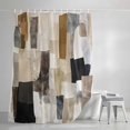thumbnail image 3 of Shower Curtains for Bathroom, Modern Black Brown Waterproof Fabric Shower Curtain, Abstract Oil Painting Art Decorative Bathroom Curtain for Bathtub, 72"x78", No Hooks Included, 3 of 9