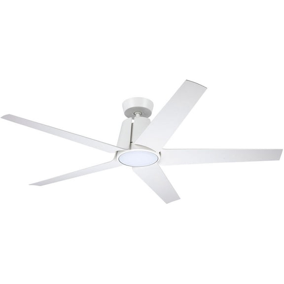 CF840SW-kathy ireland HOME-Floret Eco-5 Blade Ceiling Fan with Light Kit in Modern or Outdoor Style-60 Inches Wide by 12.9 Inches High   Satin White