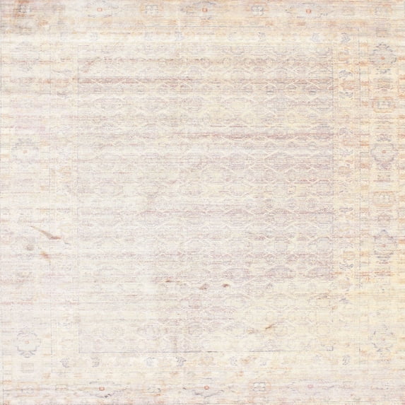 Ahgly Company Indoor Square Contemporary Champagne Beige Solid Area Rugs, 4' Square