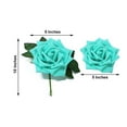 thumbnail image 3 of Efavormart 24Pcs Artificial Flowers Real Touch Turquoise Foam Roses Wired Stem Perfect for DIY Wedding Bouquets Centerpieces Bridal Shower Party Home Decor Flower Arrangement, 3 of 11