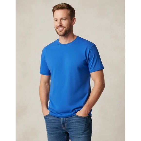 Playera Hombre 100% Algodón Corte Regular Color Azul Rey