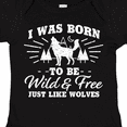 thumbnail image 4 of Inktastic I was Born to be Wild and Free with Wolf and Mountains Boys or Girls Baby Bodysuit, 4 of 5