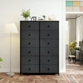 thumbnail image 4 of 52.2" H Dresser for Bedroom with Fabric Drawers Tall Dresser with Wooden Top for Living Room, Dark Gray, 4 of 8