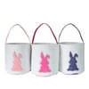 TANGNADE Simple and durable Easter Basket Holiday Rabbit Bunny Printed Canvas Gift Carry Candy Bag