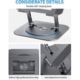 thumbnail image 3 of Adjustable Laptop Stand with 360 Rotating Base, Computer Stand for Laptop Ergonimic Foldable Laptop ，16 Inches, Grey, 3 of 5