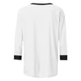 thumbnail image 4 of Hvyesh 3/4 Sleeve Tops for Women Raglan Contrast Crewneck Casual Shirts Three Quarter Length Loose Fit Summer Blouses, 4 of 4