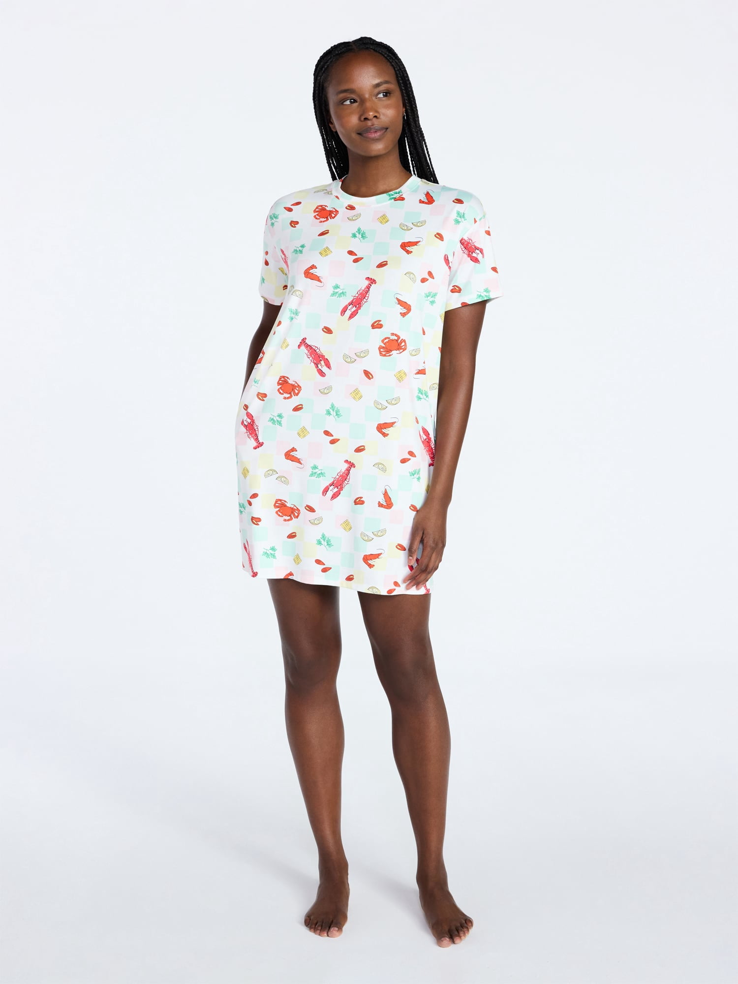 Joyspun Women's Dreamy Soft Collection Short Sleeve Sleepshirt, Sizes S/M-2X/3X