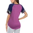 thumbnail image 4 of Women's Summer Long/Short Sleeve Shirts Crew Neck Tees Striped Color Block Blouse Tops, 4 of 6