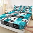 thumbnail image 3 of Homewish Happy Camping 4pcs Bed Sheets for Boys Girls,Adventure Theme King Sheets,Geometric Plaid Grid Super Cozy Sheet Set,Microfiber Bedroom Decor, 3 of 7