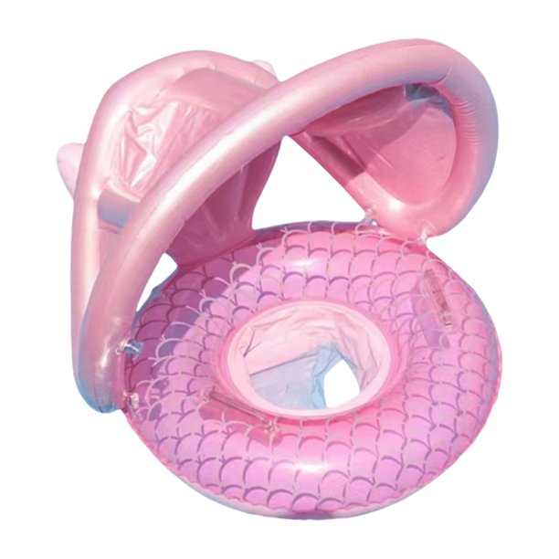 Tubo Natación Soplado Anillo para Bebés Sirena Con Asas Y Carrozas Piscina Asiento () Rosa