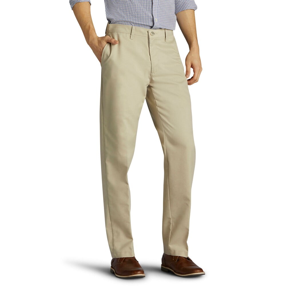 LEE Mens Total Freedom Stretch Relaxed Fit Flat Front Pant 