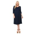 thumbnail image 2 of Pastel by Vivienne Women's A-Line Trapeze Midi Dress Plus Size Navy XXX-Large, 2 of 4