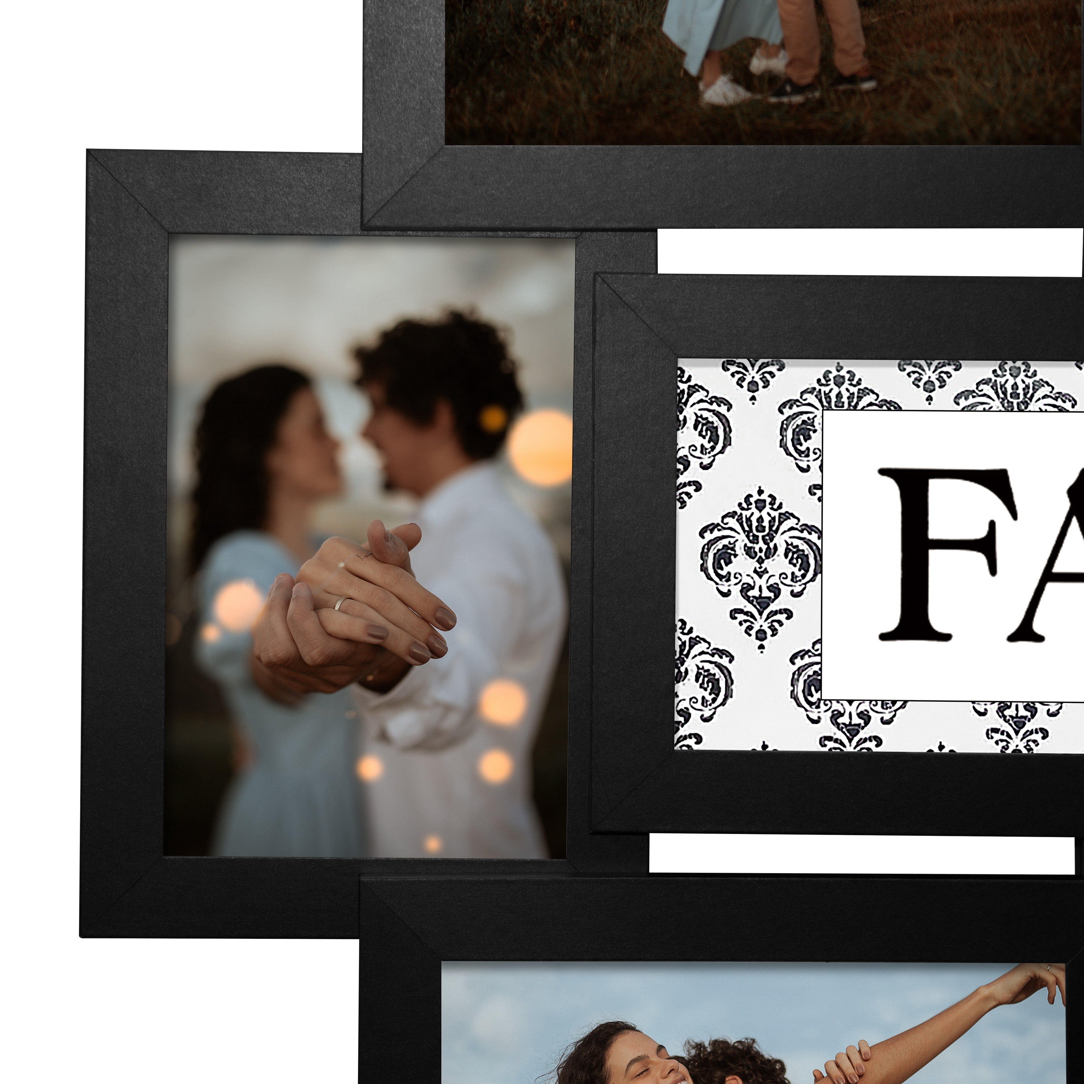 Hello Laura Family 8-Opening 4 x 6 Photo Frames, 8-Count Black Picture Frames