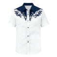 thumbnail image 4 of CONZONE Mens Buttons Down Shirts Short Sleeve Shirts for Men Trendy Western Cowboy Graphic Lapel Soft Lightweight Tops, 4 of 4