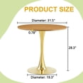 thumbnail image 7 of Miniyam 31.5" Round Kitchen Dining Table for 2–4 People, Small Space Pedestal Tulip Table with Engineered Wood Top, Oak&Gold, 7 of 7