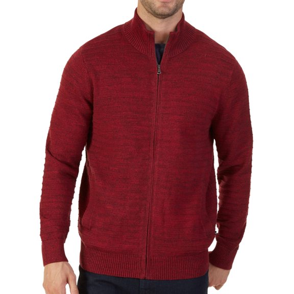 Nautica Mens Knit Cardigan Sweater, Red, Small