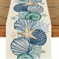 thumbnail image 2 of Shell starfish patterned table flag, beach holiday party decoration dining table, 13 * 72 inches, 2 of 7