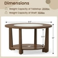 thumbnail image 3 of Giantex 2-Tier Round Coffee Table, Rustic Modern Solid Wooden Accent Table, Low Cocktail Tea Table, 3 of 6