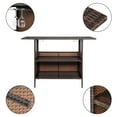 thumbnail image 6 of IVV Wicker Outdoor Bar Table with 2 Shelves and Glass Holder, Rattan Patio Storage for Backyard, Poolside, Garden (Brown Gradient), 6 of 7