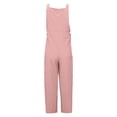 thumbnail image 4 of JJHGVB Overalls for Women Rompers for Mom Popular Women's Pants Solid Color Women's Casual Pants Overalls Cargo Pants Women Women Jumpsuit Pink 2XL, 4 of 5