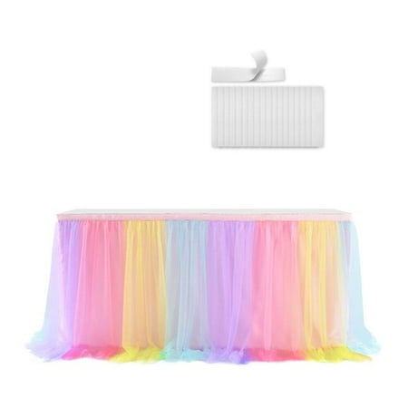 

Promotion!!Multi Colors Table Skirt Tutu Tulle Table Cloth For Wedding Party Table Decoration Home Textile Tablecloths