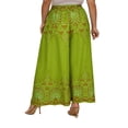 thumbnail image 3 of Beautybatik Olive Women Wide Leg Palazzo Pants Plus Size Hippie Bohemian Flora Printed 2x, 3 of 3