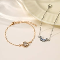 Personality Simple Rhinestone Sun Moon Lovers Bracelet