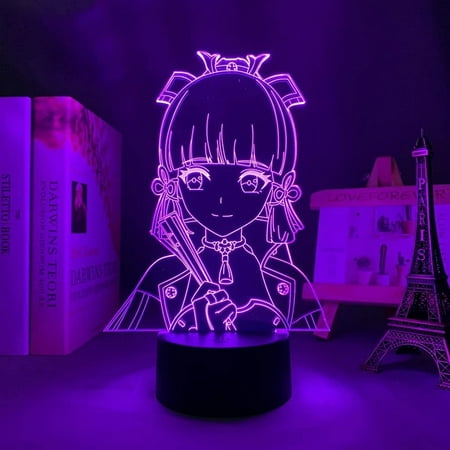 

TYOMOYT LED Anime Lamp Table Genshin Impact Kamisato Ayaka Led Night Light 3D Illusion Night Lamp Home Room Decor Acrylic LED Light Xmas Gift Lamps(16 Colors with Remote)