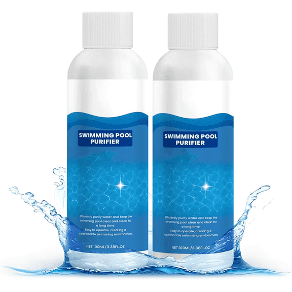 Swimming Pool Purifying Liquid,Pool Clarifier, Swimming Pool Cleaner Liquid, Inground Pools & Above Ground Pools (2PC)