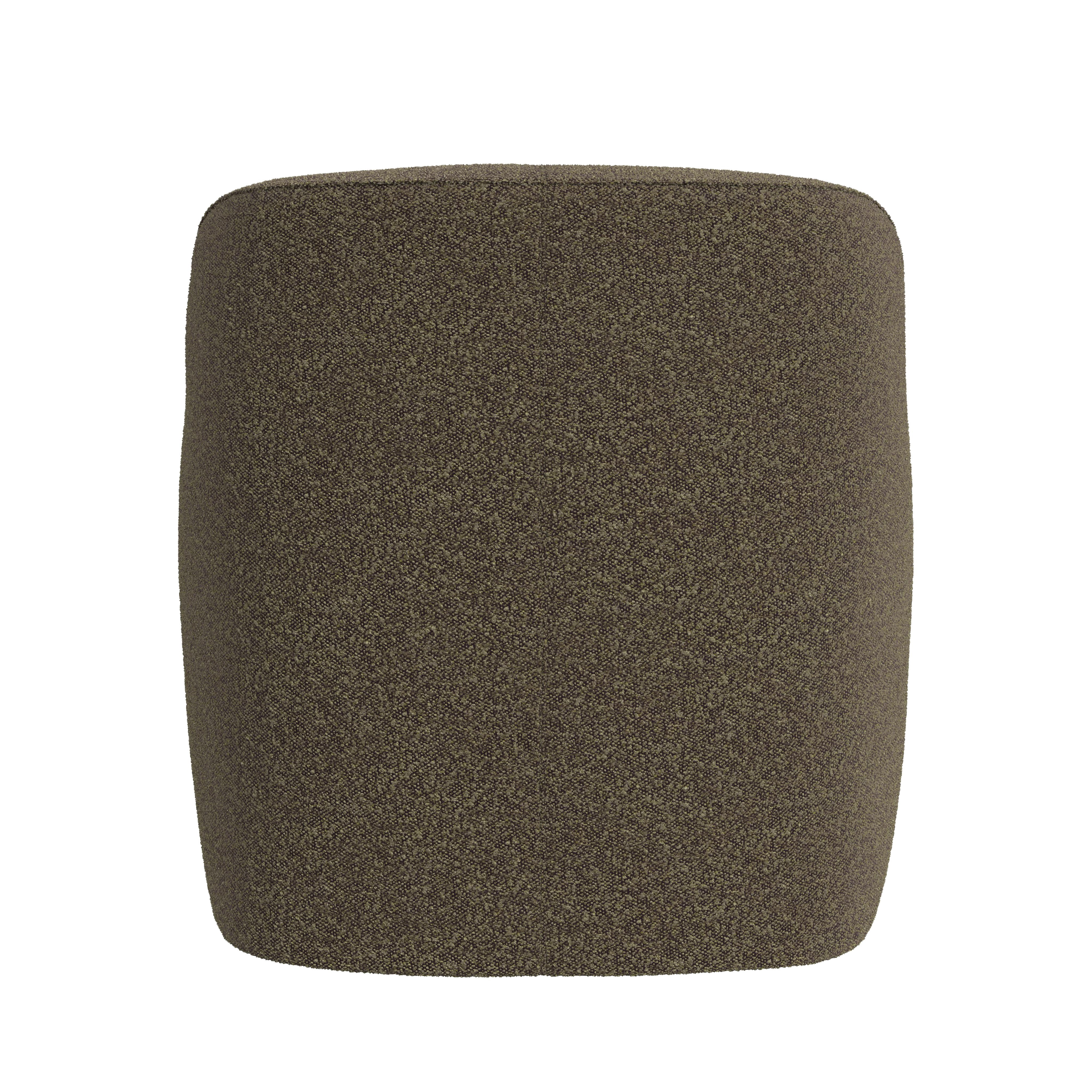 HomePop Upholstered Swivel Accent Chair, Dark Brown Boucle