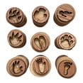 thumbnail image 5 of 9x Wooden Stamp Set Animals Foot Print Stamp Wooden Block Stamps Animals Paw Stamp Animal Track Stamps for Drawing, Art Crafts, Clay, Crafting Style A S 2.5-3.5cm, 5 of 9