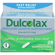 Dulcolax Laxative Suppositories Fast Reliable & Gentle Relief 28 ct Each
