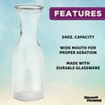 thumbnail image 2 of Clear Glass Water Carafes 34 oz. Set of 10, Bulk Pack - Perfect for Juices, Smoothies, Milk, Wine Decanter- Clear, 2 of 5