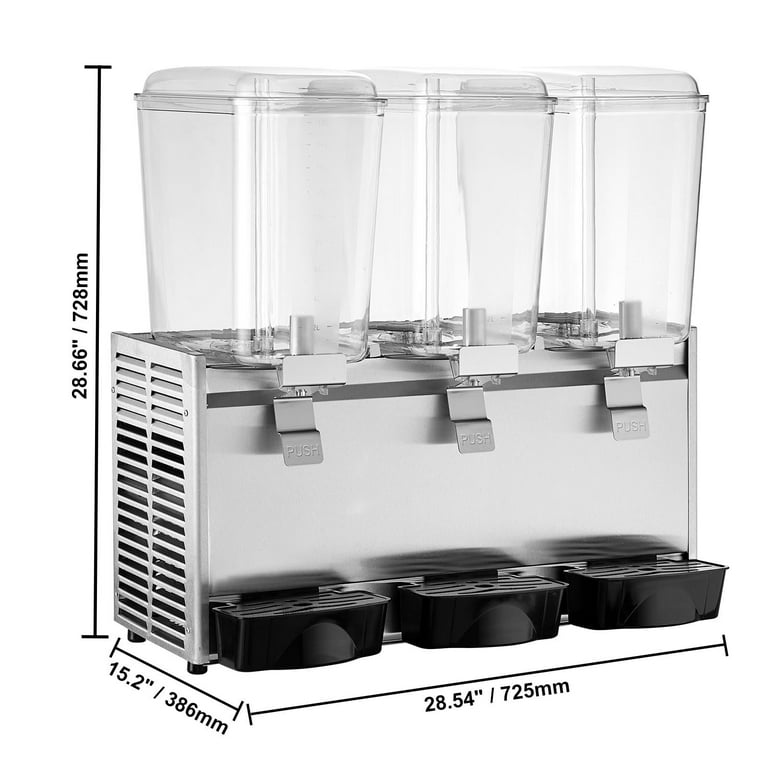 VEVOR Commercial Beverage Dispenser, 20.4 Qt 18L 2 Tanks Ice Tea