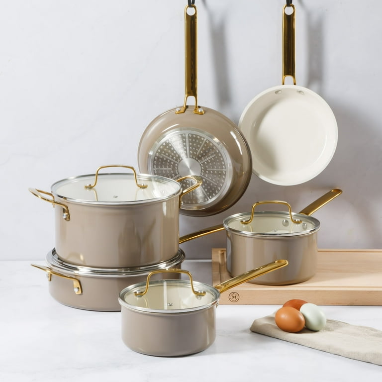 Martha Stewart 10-Piece Nonstick Pots and Pans Cookware Set with