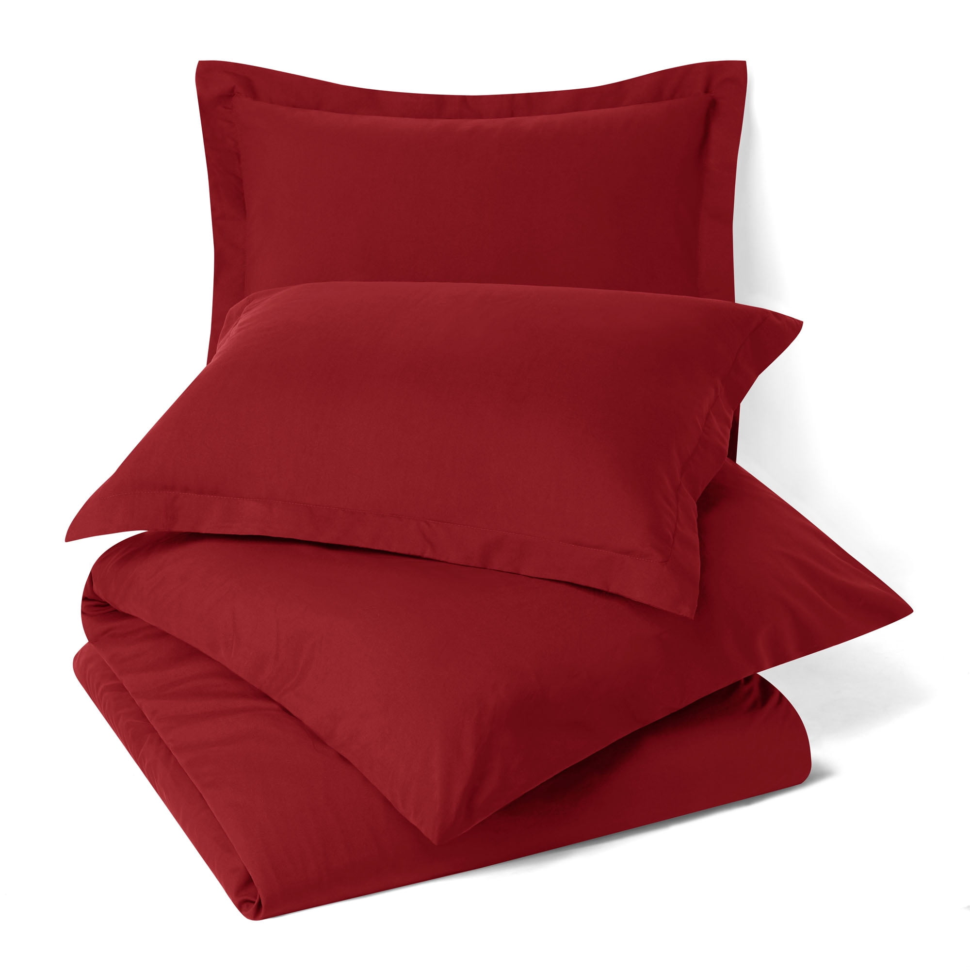 Hearth & Harbor 3-Piece Burgundy Red Duvet Cover Set, King