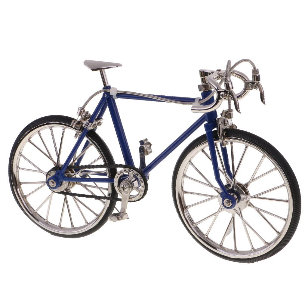 1:10 Scale Alloy Diecast Classic Bike Model Replica Mini Bicycle Toy Blue 