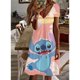 thumbnail image 3 of Vestido con estampado de Lilo y Stitch de Disney para mujer, largo hasta la rodilla, cuello en V, informal, elegante, diseño de moda, nuevo Y2K, verano 2024, 3 of 5