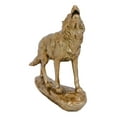 thumbnail image 2 of Statue de Loup Gris Alpha Hurlant Pleine Lune en Finition Patine Dorée 9 Pouces H, 2 of 6