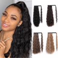 thumbnail image 1 of Pelucas europeas y americanas pelucas rizadas largas extensiones de cabello para mujeres cola de caballo con velcro pelucas de fibra química JM, 1 of 5