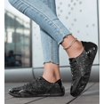 thumbnail image 4 of Women's and Men's Sequin Sneakers - Sparkly Low Top Lace-Up Fashion Shoes for Concert & Casual Wear, 4 of 14