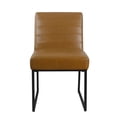 thumbnail image 3 of HomePop 20.5" Channeled Modern Faux Leather Dining Chair in Brown, 3 of 10