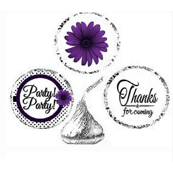 216ct Purple Party Party Party Favor Candy Decoration Stickers Labels Fits Kisses Chocolates Party Favors Envelope