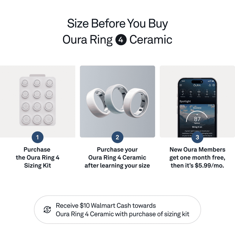 Oura Ring 4 Ceramic, Cloud, Size 9, Smart Wearable, Sleep, Fitness