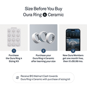Oura Ring 4 Ceramic, Cloud, Size 4, Smart Wearable, Sleep, Fitness & Heart Rate Tracker, 8-Day Battery (Size Before You Buy)