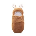 thumbnail image 2 of LEKWK Baby Swaddle Blanket with Hood Warm Baby Thermal Sleeping Sack 3D Cartoon Rabbit Ear Cute Loungewear Newborn Winter Thermal Receiving Blanket 0-6M, 2 of 5