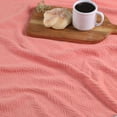 thumbnail image 6 of Superior Metro Chevron Zig-Zag All-Season Cotton Blanket, California King, Coral, 6 of 12