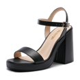 thumbnail image 1 of Sandalia DREAM PAIRS GISELLE Negra con Tacones de Bloque de 11 cm Talla 10, 1 of 7