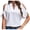 White, variant on Staron Women's Off Shoulder Top Short Sleeve V Neck Casual Blouse Loose Party Vacation Holiday Shirt, Hot Pink L